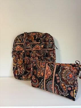 Vera Bradley Kensington Quilted Bag Bundle Vintage Boho Y2K Tote Cosmetic Pouch
